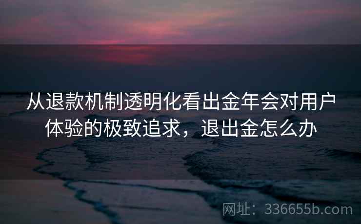 从退款机制透明化看出金年会对用户体验的极致追求,退出金怎么办 从退款机制透明化看出金年会对用户体验的极致追求,退出金怎么办